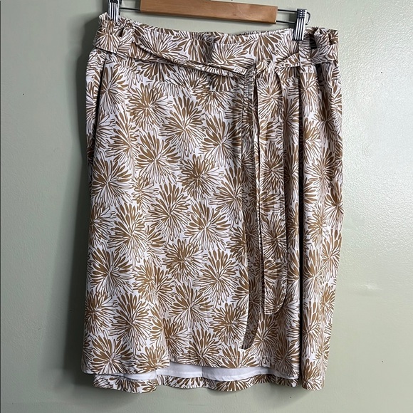 Lands' End Floral Brown and Cream A-line Skirt Knee-Length Casual size 16W - Picture 3 of 11